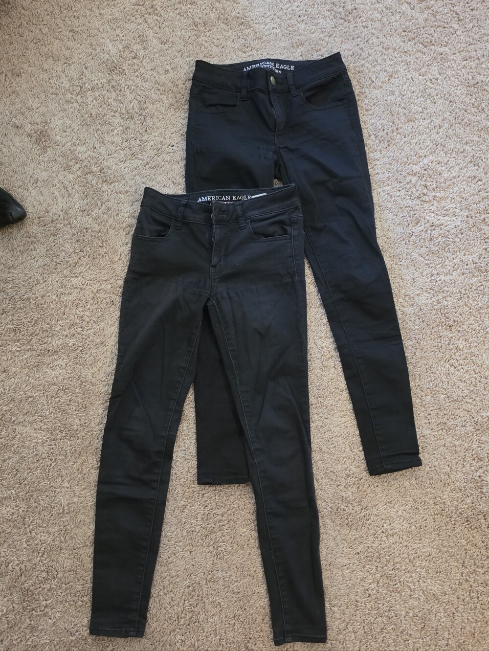 2 Pairs - American Eagle Outfitters Black SuperSuper Stretch Jeggings
